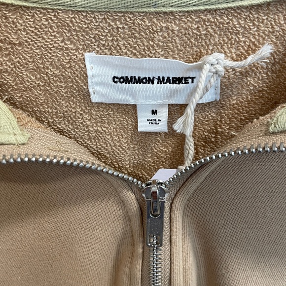 Men’s 1/4 Zipper Pullover Sweater Large Tan Front Pocket Collar Sweatshirt New - Picture 9 of 13